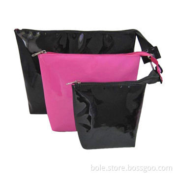 PVC Cosmetic Bags with Handle and Sliver Zipper Closure, Suitable for Promotional Purposes